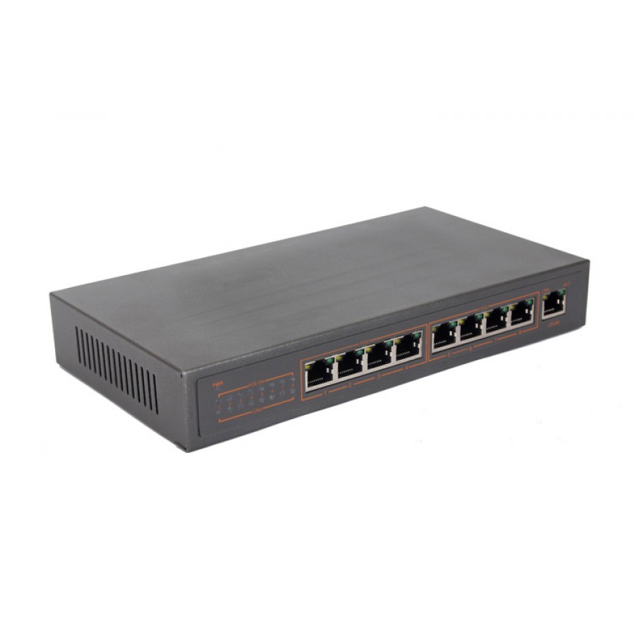 WesternSecurity PS1081 - 9-portni Desktop switch sa 8 POE portova 10/100Mb/s i jednim data linkom 10/100Mb/s, POE 802.3af do 15,4W