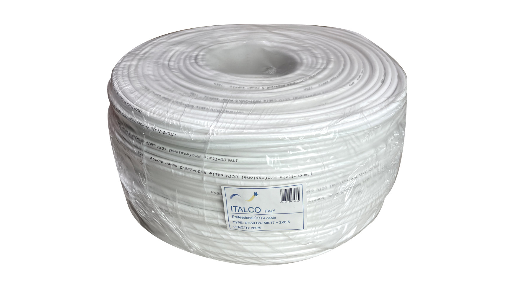 WesternSecurity RG59+2x0.5 200 White - Koaksijalni kabl RG59 sa napojnim kablom 2x0,5